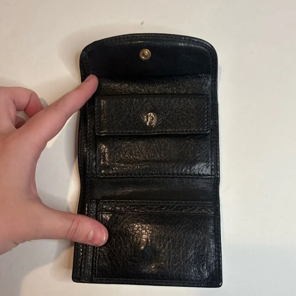 Chloe black bow front small wallet